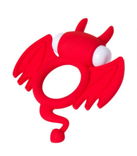 Эрекционное кольцо на пенис с вибрацией, силикон, красный - No Taboo