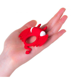 Эрекционное кольцо на пенис с вибрацией, силикон, красный - No Taboo