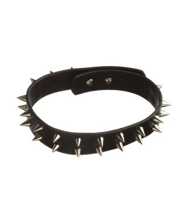 Ошейник кожаный IDEA SM с шипами, чёрный, 2.5 см - No Taboo