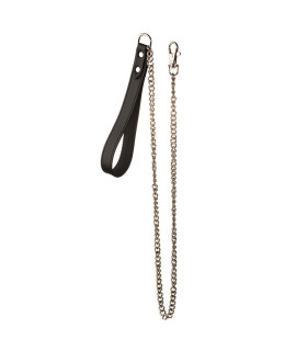Поводок для ошейника кожаный с металлической цепью NO TABOO - No Taboo
