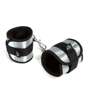 Мягкие наручники Fifty Shades Of Grey серебристо-чёрные - No Taboo