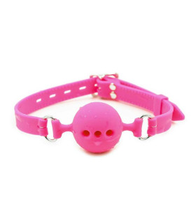 Кляп-шарик с отверстиями IDEA SM, силиконовый, розовый, 4,5 см - No Taboo