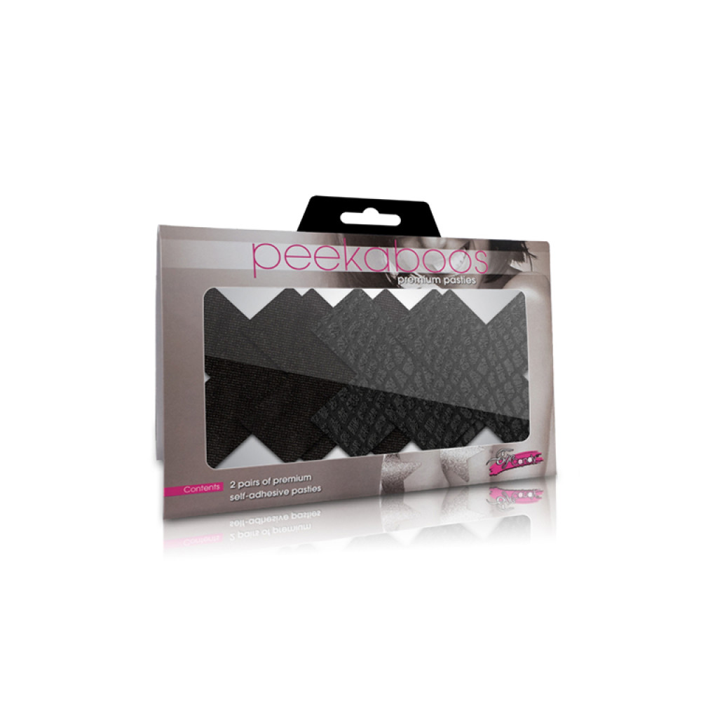 Пэстисы на соски крестики, черные, 2 пары в комплекте (37819), zoom