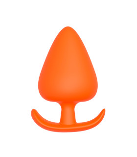 Анальная пробка большая, силиконовая, оранжевая, 11,6 см / 6,3 см - No Taboo