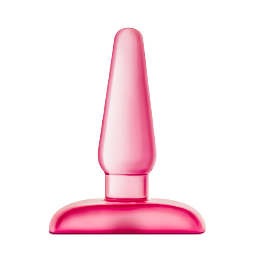 Анальная пробка небольшая, прозрачно-розовая, 8,5 см / 3 см (37946), zoom