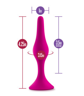 Анальная пробка из силикона, розовая, 9 см - No Taboo