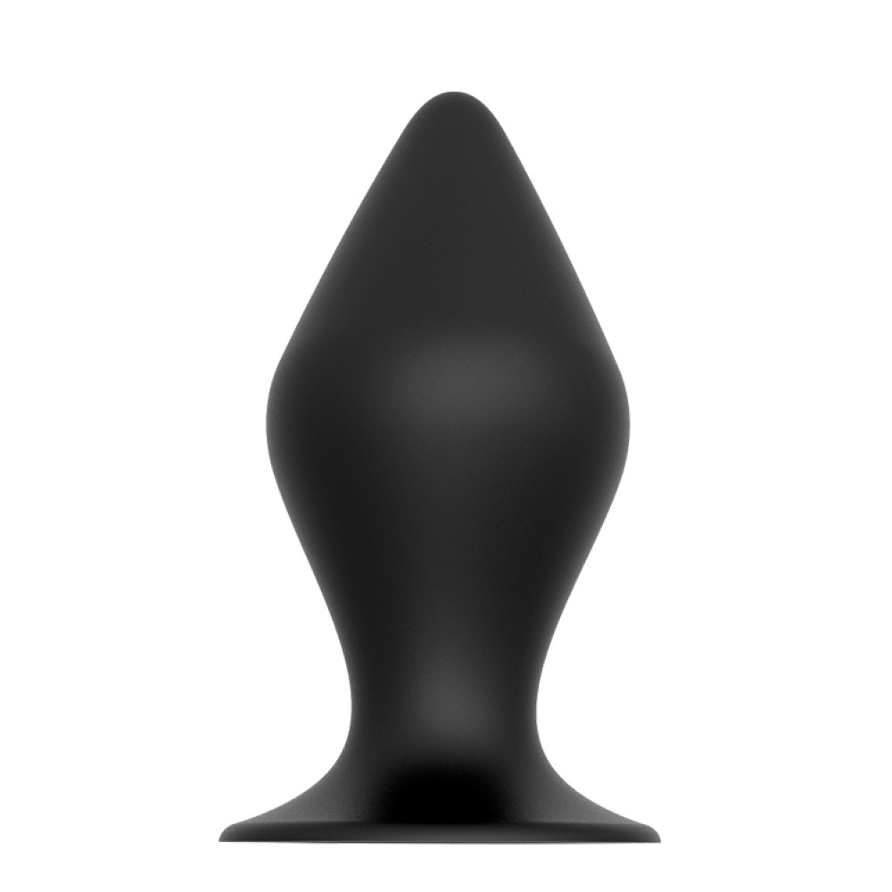 Анальная пробка силиконовая с присоской, большая, черная, 14,6x6,7 (37958), zoom