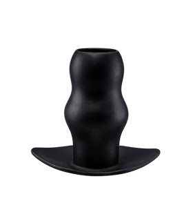 Анальный плаг туннель, фигурный, черный, 6.5 см х 4.3 см - No Taboo