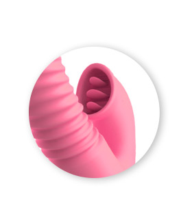 Вібратор з поступально - обертовими рухами і підігрівом, силіконовий, рожевий - No Taboo