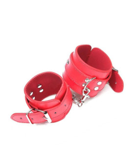 Наручники на регульованих ремінцях, червоні - No Taboo