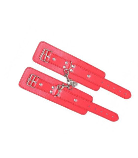 Наручники на регульованих ремінцях, червоні - No Taboo