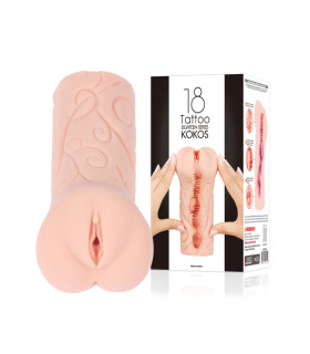 Мастурбатор-вагина реалистичный, из кибер кожи, Kokos Tattoo, двухслойный - No Taboo