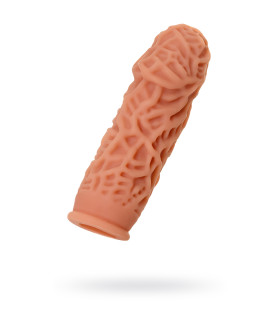 Насадка для пеніса Kokos, розмір M, з рельєфом, 14.7 см х 4.3 см - No Taboo