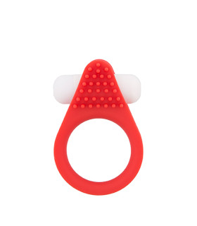 Эрекционное кольцо Dream Toys с рельефным выступом, красное - No Taboo