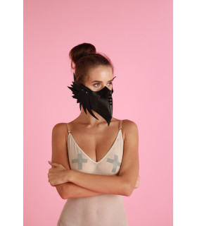 Маска ворон Muzzle 1 Candy Hero, кожаная, ручной работы, черная - No Taboo