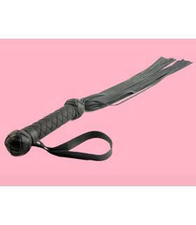 Флоггер (плетка) Candy Hero кожаный на 35 хвостов, ручная работа, черный - No Taboo