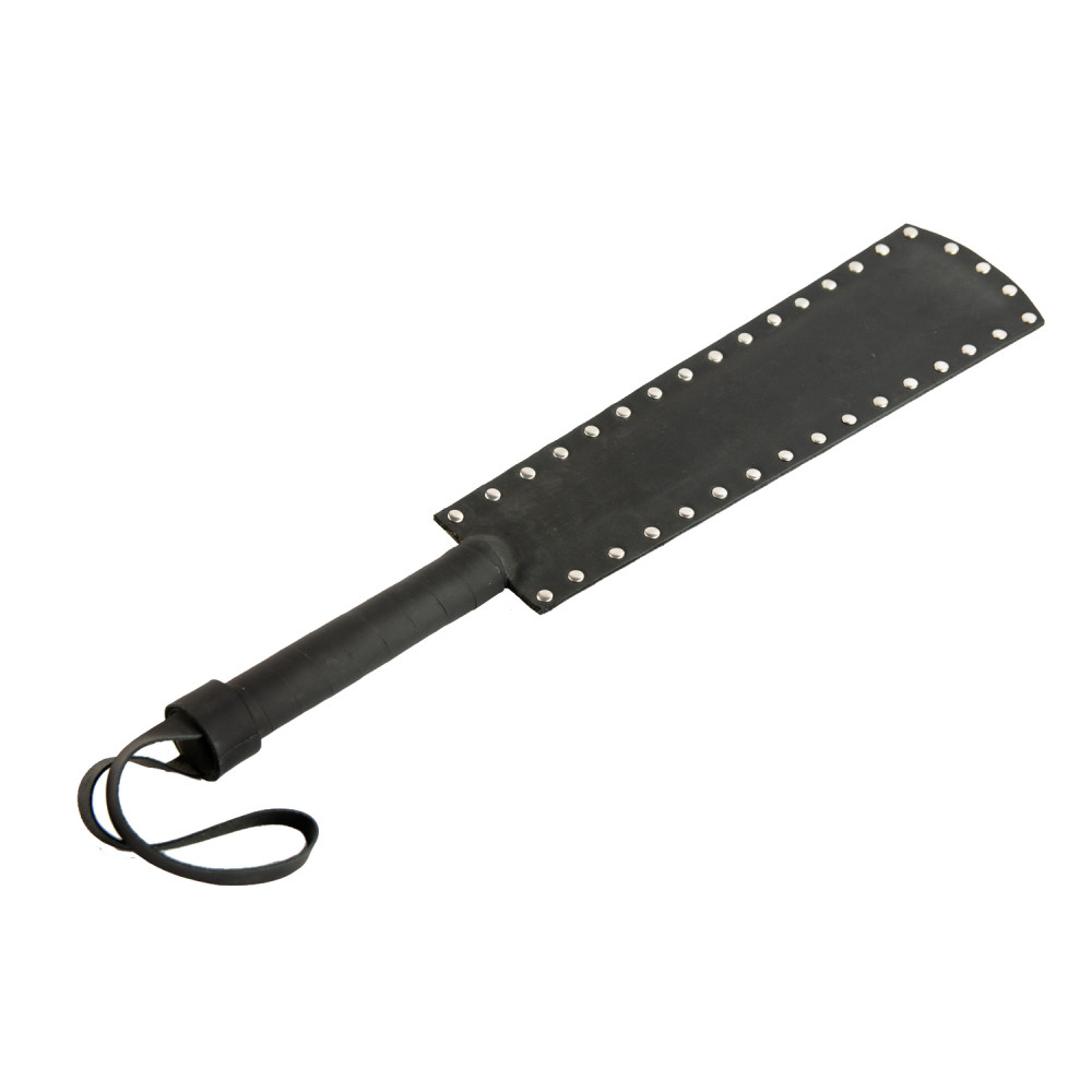 Шлепалка твердая из кожи, Candy Hero ручная работа, черная (39689), zoom