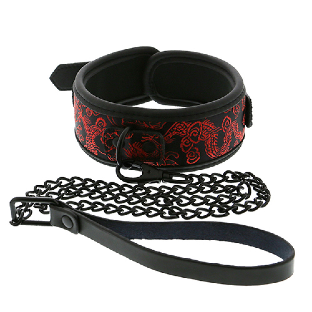Ошейник с поводком с вышивкой красного цвета BLAZE DELUXE (37523), zoom