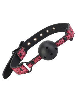 Кляп з ремінцем Dream Toys Blaze зі зміїним принтом, рожевий, 4.7 см - No Taboo