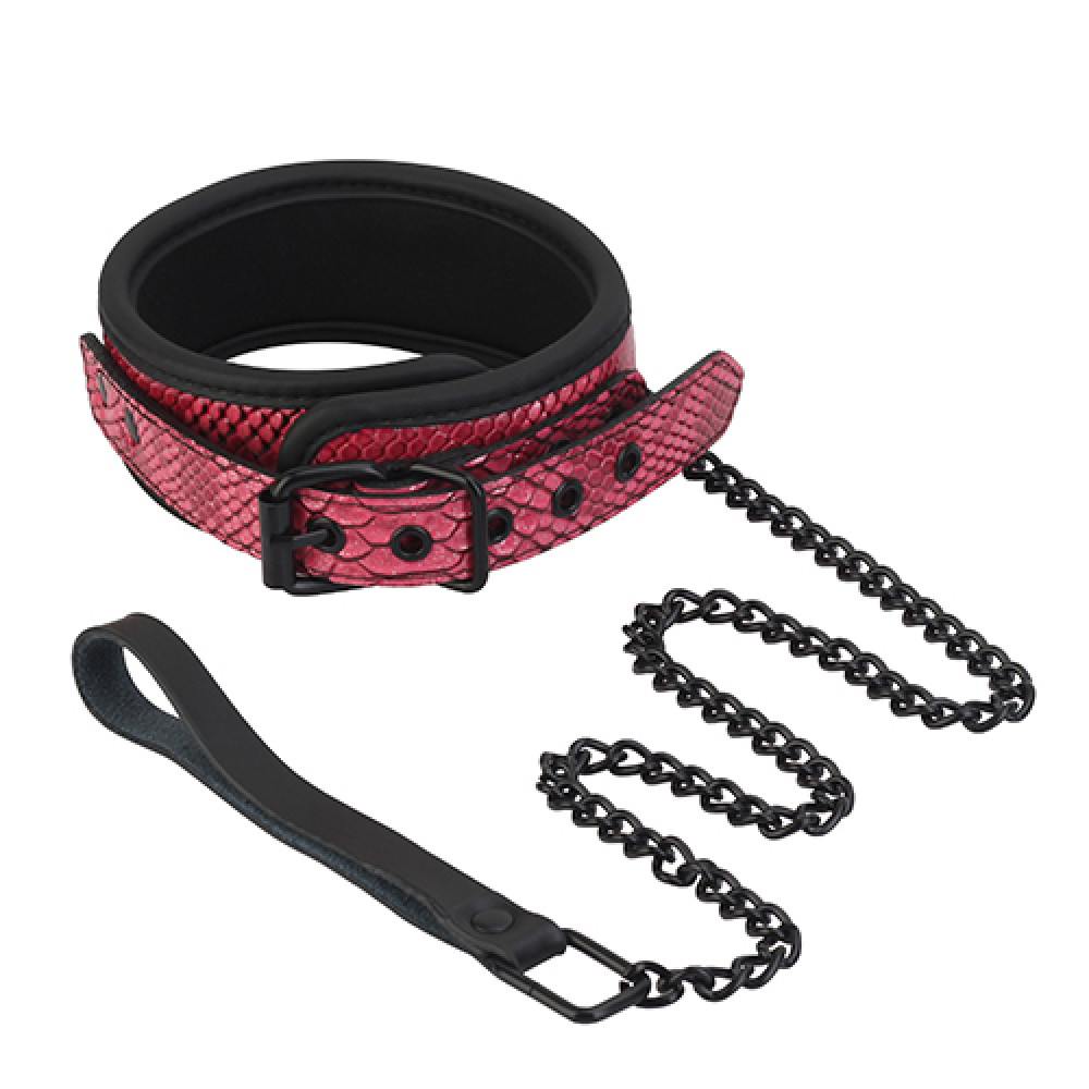 Нашийник з повідцем у вигляді зміїної шкіри, рожевий, BLAZE (37522), zoom