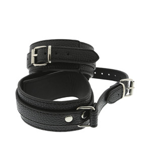 Поножи из заменителя кожи с соединяющим ремешком, черные BLAZE - No Taboo