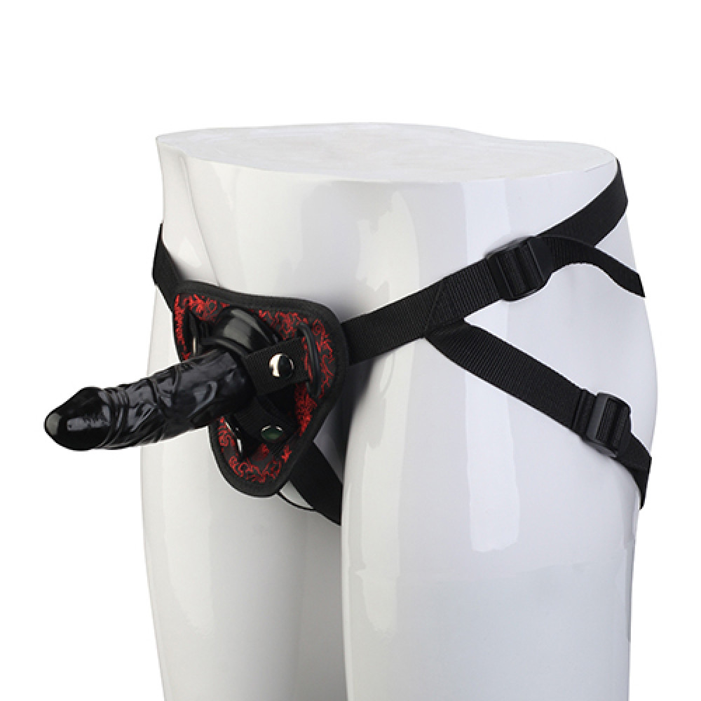 Страпон на трусиках с вышивкой, черный BLAZE (37537), zoom