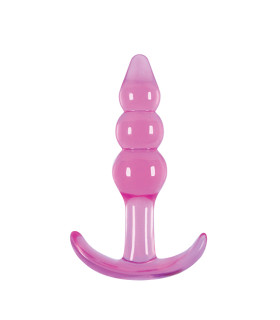 Анальная пробка маленькая, гелевая, розовая, 7,6х3,2 см - No Taboo