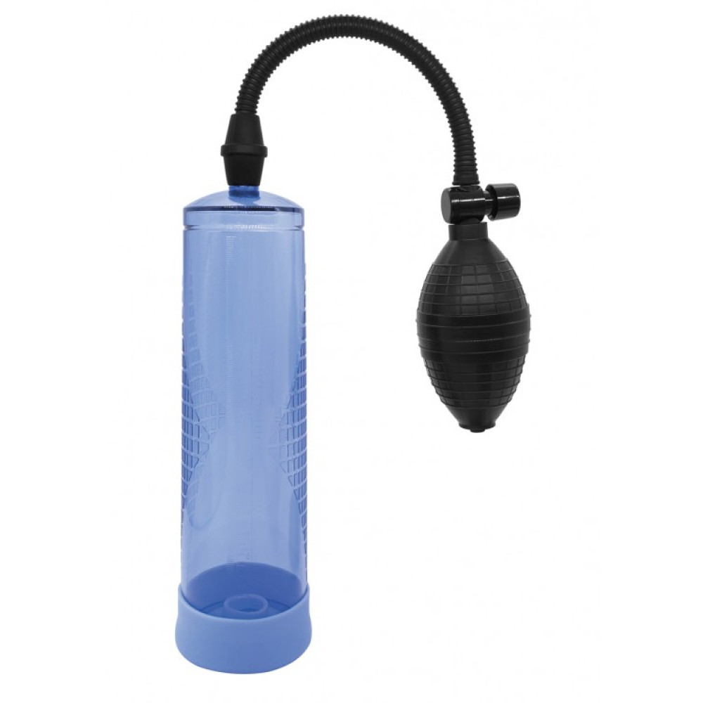 Вакуумная помпа для пениса, с грушей, голубая Boss Series 22 см*6,9 см (37615), zoom