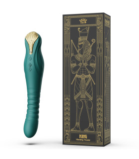 Вибратор с фрикциями ZALO KING с управлением со смартфона, зеленый, 30.2 см х 4 см - No Taboo