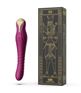 Вибратор с фрикциями ZALO KING с управлением со смартфона, фиолетовый, 30.2 см х 4 см - No Taboo