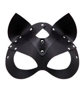 Маска кошки БДСМ, тонкая черная (кожа) NO TABOO - No Taboo