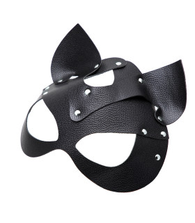 Маска кошки БДСМ, тонкая черная (кожа) NO TABOO - No Taboo