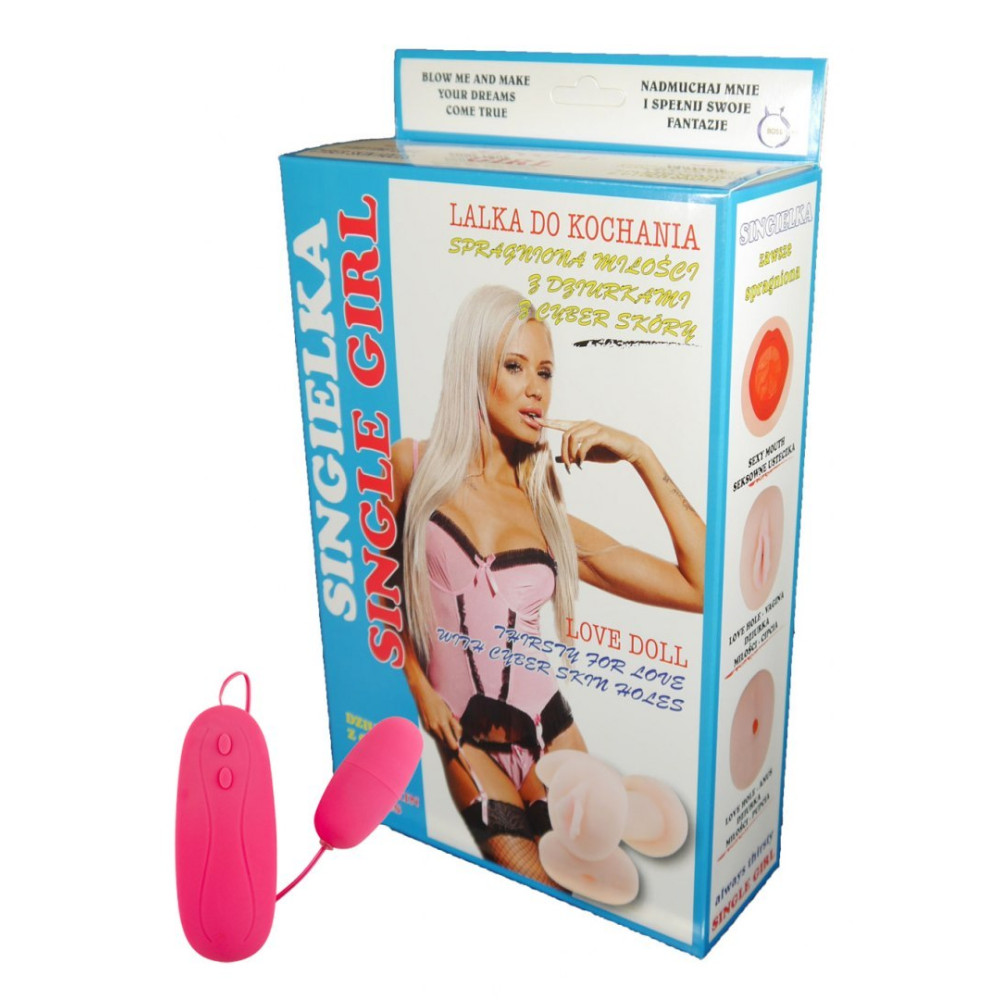 Кукла надувная с вставкой из киберкожи и вибростимуляцией Single Girl (37641), zoom