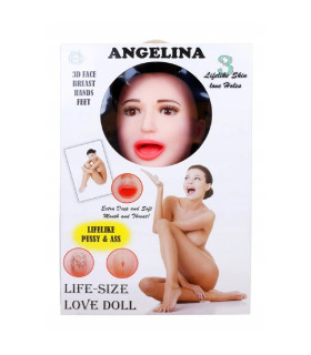 Кукла надувная Angelina 3D с руками, ногами и вставкой из киберкожи и вибростимуляцией - No Taboo