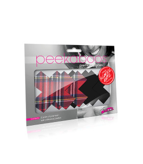 Пестіси у вигляді хрестиків "школярка", 2 пари в комплекті, чорні і червоні картаті. - No Taboo