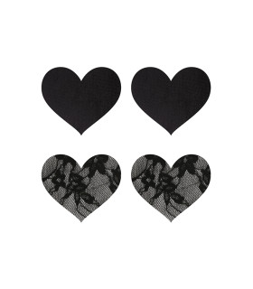 Пэстисы (наклейки на соски) 2 пары в комплекте, черно-белые - No Taboo