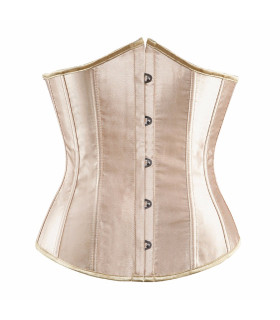 Корсет под грудь атласный бежевый со шнуровкой, размер S - No Taboo