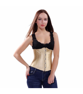 Корсет под грудь атласный бежевый со шнуровкой, размер S - No Taboo