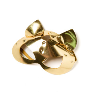 Маска-Кошка кожаная, Голландия золотая глянцевая - No Taboo