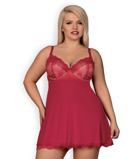 Сорочка з мереживним верхом бордова, XXL - No Taboo