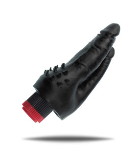 Вибратор вагинально-анальный реалистичный с усиками черный EGZO - No Taboo