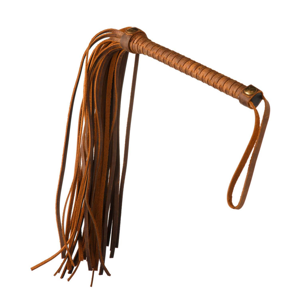 Флоггер (батіг) коричневий, з італійської шкіри, ручної роботи, Голландія (35128), zoom