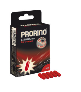 Капсулы для повышения либидо HOT PRORINO женские, 5 шт - No Taboo