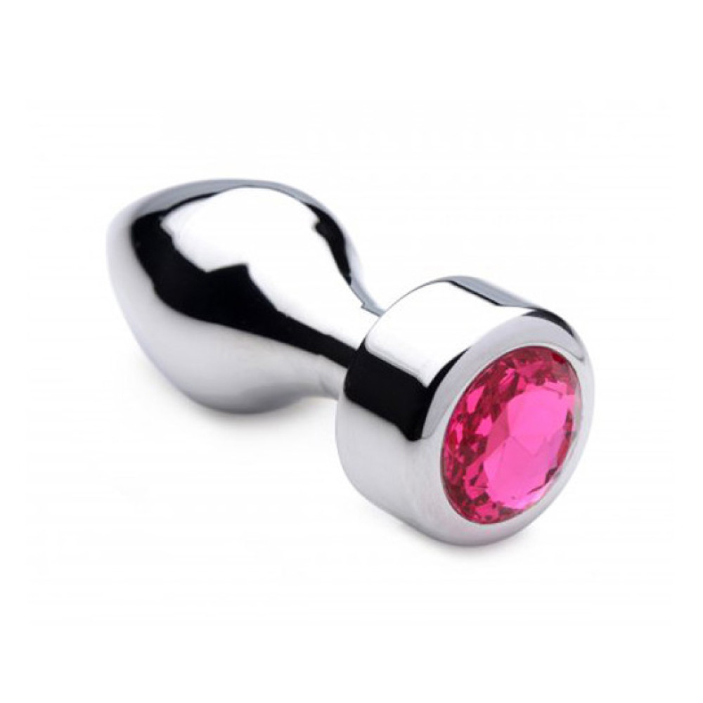 Большая анальная пробка, 10.6 x 3.8 см, с розовым камнем (38587), zoom