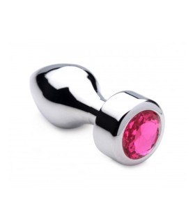 Большая анальная пробка, 10.6 x 3.8 см, с розовым камнем - No Taboo
