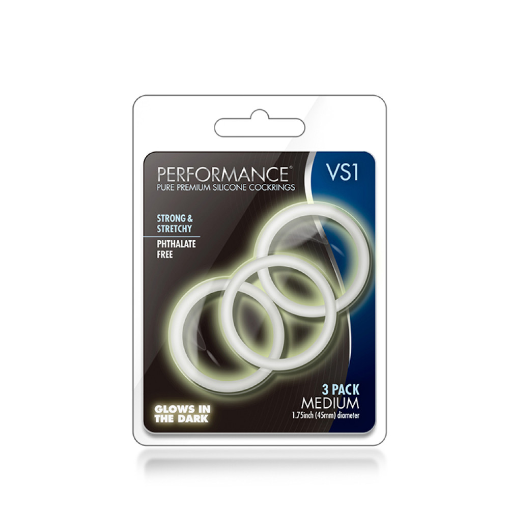 Набор эрекционных колец, светящихся в темноте, 3 шт (33713), zoom