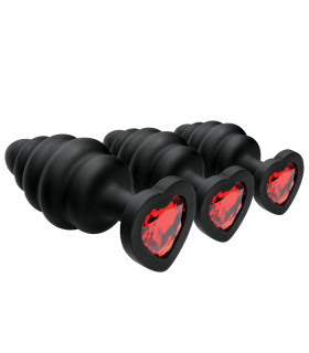 Набор анальных пробок разных размеров с камнем - No Taboo