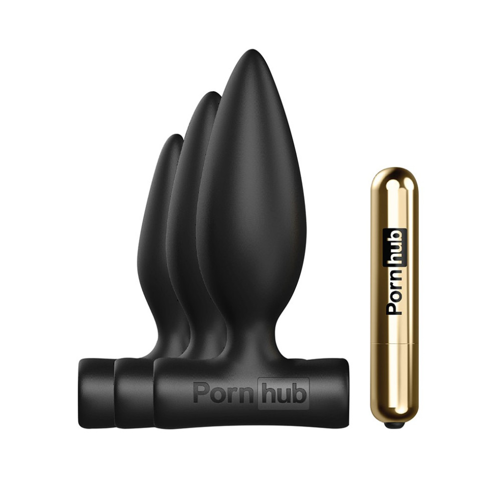 Набір анальних пробок з вібропулею Pornhub Anal Training Kit (38674), zoom