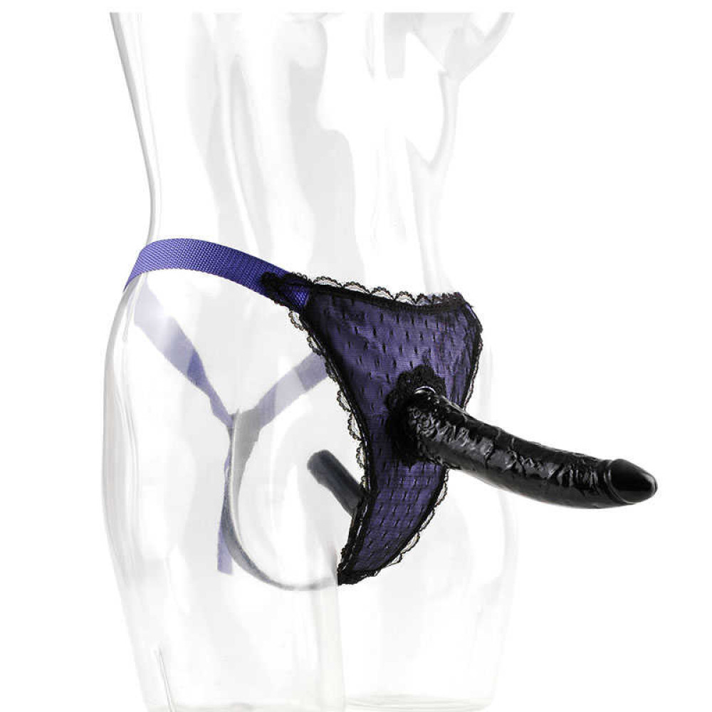 Страпон чорний з вібрацією, на дистанційному пульті, 18 см (38533), zoom