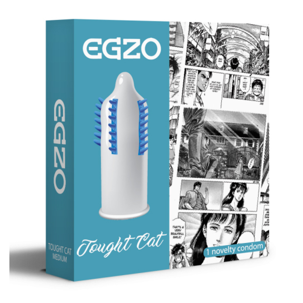 Насадка на член одноразовая EGZO Cocky Friend Blue CF05 (28651), zoom